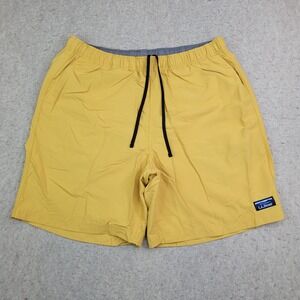 LL Bean Men's Large Classic Supplex Sport Shorts 6" Mustard Yellow Lined 503783